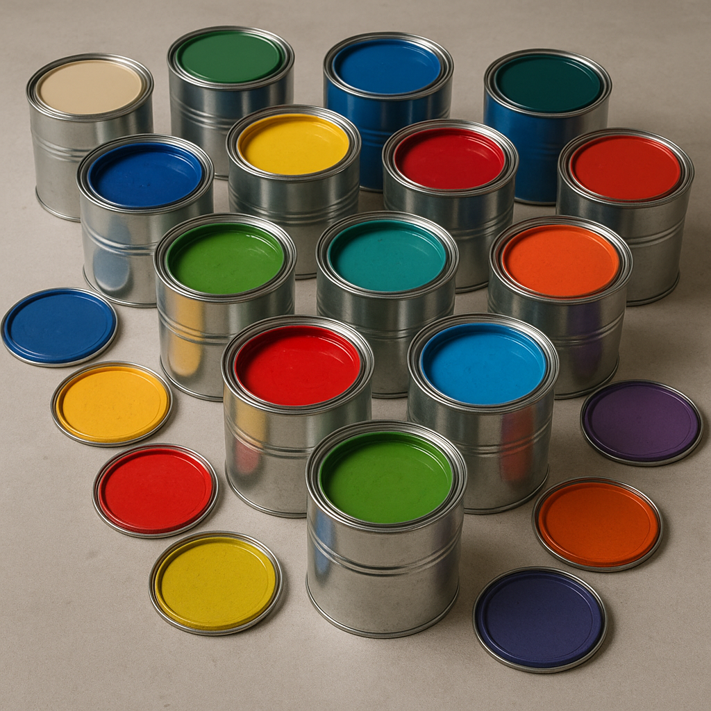 20250702 1305 colorful paint cans simple compose 01jz68de1rextsf6zn75s2fhyk