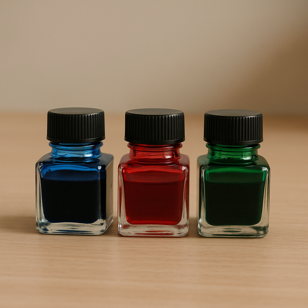 20250707 1121 colorful ink bottles simple compose 01jzjyej7fe7vtzxzwwqx3qewb